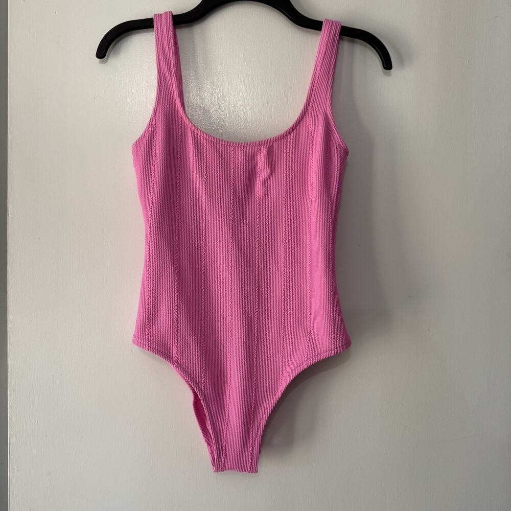 Aerie Crinkle Scoop Cheeky One-Piece Swimsuit Women’s Small Pink